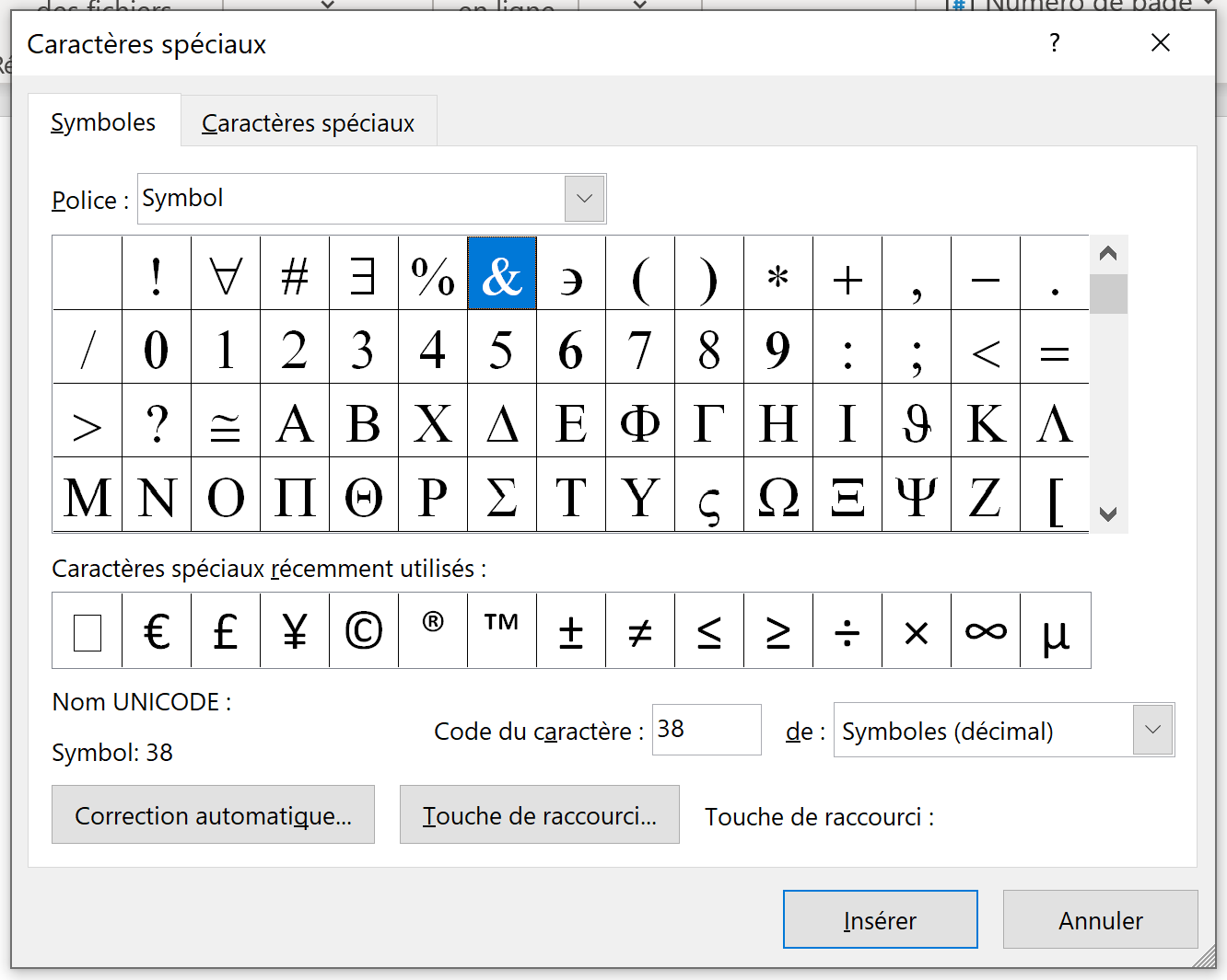 Ins rer un symbole dans Microsoft Word DiLeaP 365